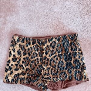 Leopard Sequin Women's Shorts